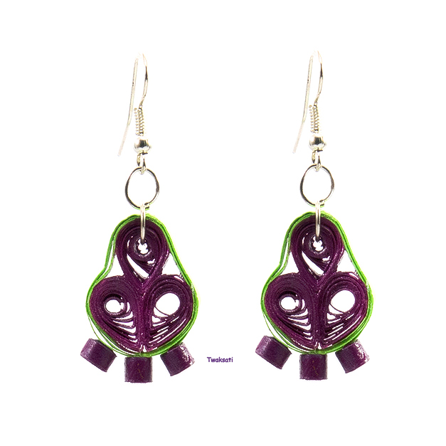 Ribbed Purple Earring